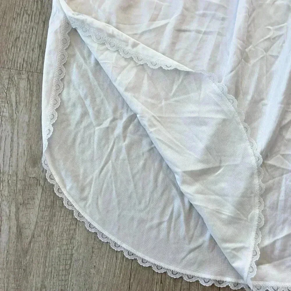 Womens Warner's Vintage White Slip Skirt - L